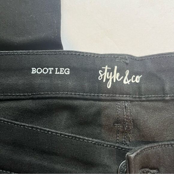 Style & Co Women's Boot Leg Black Pants Cotton Blend Size 22WP Mid-rise - Picture 3 of 12